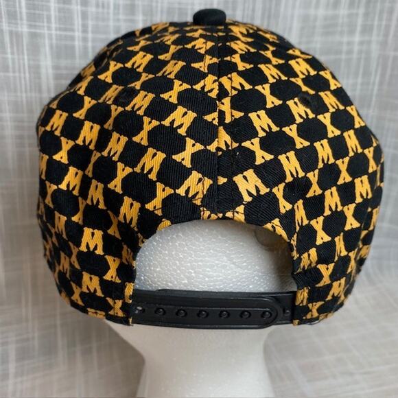 Mexico Ace Snapback Adjust Flat Bill Hecho Adult Baseball Hat Cap Black Yellow - Picture 3 of 7